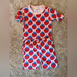 Hanna Andersson Red and Blue Strawberry Kids Pajama Set